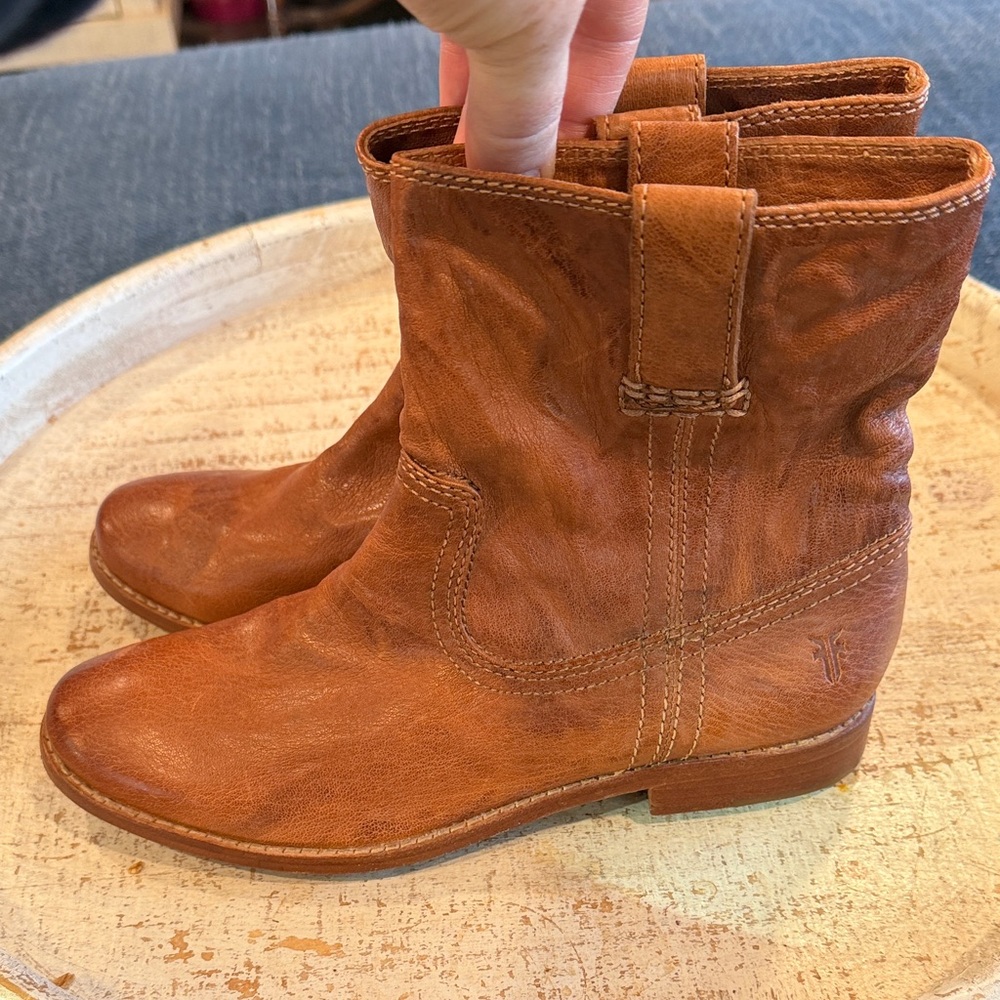 Frye Leather moto boots short